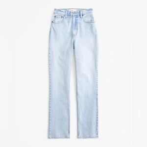 NWT Abercrombie & Fitch Jeans 90s Style Straight High Rise Light Blue 24 Short